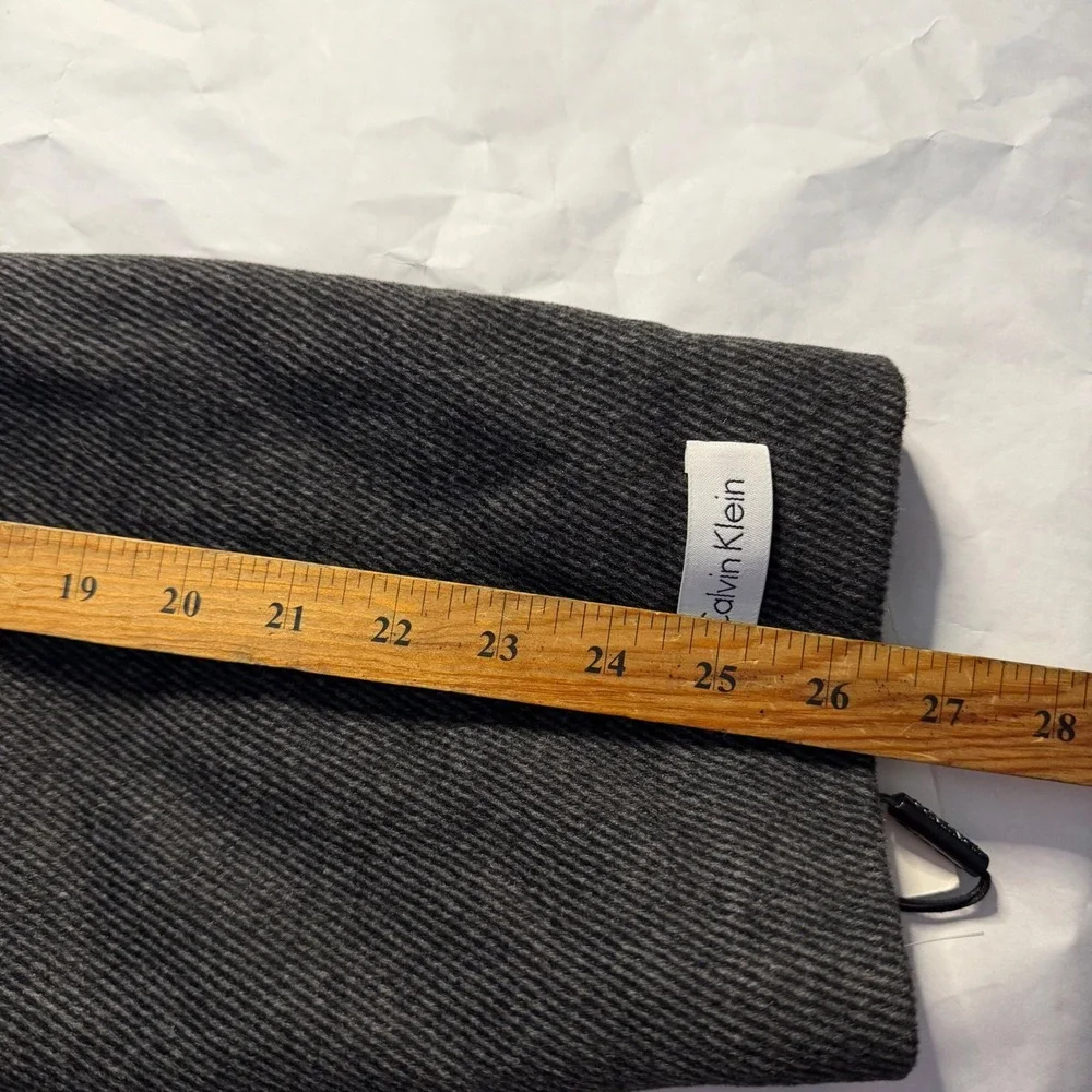 Calvin‎ Klein Mens Charcoal Gray Ribbed Wool Zip Quilted Barn Chore Coat XL